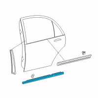 OEM 2000 Acura RL Molding Assembly, Left Rear Door Diagram - 72950-SZ3-003