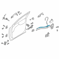 OEM 2017 Hyundai Santa Fe Sport Front Door Side Lock Cable Assembly Diagram - 81391-2W000