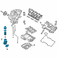 OEM 2017 Hyundai Santa Fe Oil Filter Complete Assembly Diagram - 26300-3CAB1