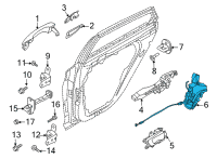 OEM 2022 Kia K5 Rear Door Latch Assembly Diagram - 81410L3010