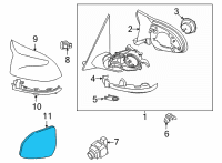 OEM 2022 BMW X5 Mirror Glass, Heated, Plane, Left Diagram - 51-16-7-441-445