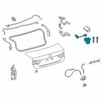 OEM 2017 Lexus IS350 Luggage Compartment Lock Cylinder & Key Set Diagram - 69055-30480