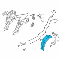 OEM 2020 Hyundai Elantra Rear Wheel Front Piece Guard, Left Diagram - 86823-F2500