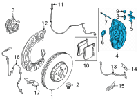 OEM 2020 BMW M340i BRAKE CALIPER HOUSING, RED Diagram - 34-11-6-897-350