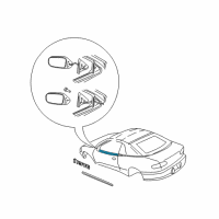 OEM 2000 Pontiac Sunfire Molding, Front Side Door Upper LH (At Belt) Diagram - 12362967