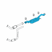 OEM Hummer H2 Exhaust Muffler (W/Exhaust Pipe & Tail Pipe) Diagram - 10398386