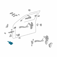 OEM 2006 Lexus LS430 Door Lock Cylinder & Key Set, Left Diagram - 69052-50130