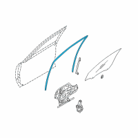 OEM 2009 Kia Amanti Run-Front Door Window Glass R Diagram - 825403F000