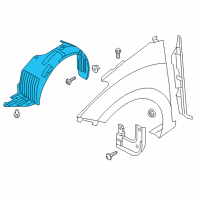 OEM 2017 Hyundai Elantra GT Front Wheel Guard Assembly, Left Diagram - 86811-A5500