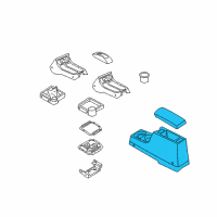 OEM 2000 Nissan Xterra Console Box-Floor Diagram - 96910-7Z001