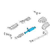 OEM Hyundai Sonata Center Muffler Assembly Diagram - 28650-3Q120