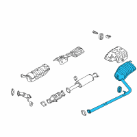 OEM Hyundai Sonata Rear Muffler Assembly Diagram - 28710-3Q110