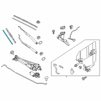 OEM 2020 Kia Optima Passenger Windshield Wiper Blade Assembly Diagram - 983612B000