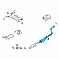 OEM 2015 Kia Forte Center Muffler Assembly Diagram - 28650A7350