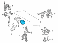 OEM 2022 Lexus NX250 INSULATOR, Engine Mo Diagram - 12362-F0011