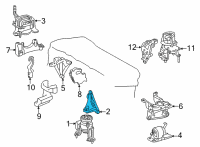 OEM 2022 Lexus NX250 Engine Mount Diagram - 1231125070