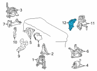 OEM 2022 Lexus NX250 Engine Mount Bracket Diagram - 1230325010