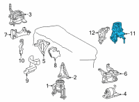 OEM 2022 Lexus NX250 Engine Mount Diagram - 1237125050