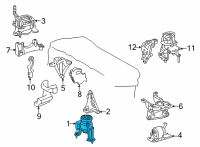 OEM 2022 Lexus NX250 Engine Mount Bracket Diagram - 1236125080