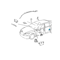 OEM 2007 Lexus LS460 Sensor, Air Bag, Rear Diagram - 89831-50010