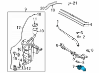 OEM 2021 Kia K5 Windshield Wiper Motor Assembly Diagram - 98110F2900