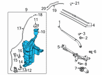 OEM 2021 Kia K5 Windshield Reservoir Assembly Diagram - 98611L3000