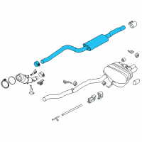 OEM 2014 BMW 528i xDrive Resonator Muffler Exhaust Diagram - 18-30-7-646-909