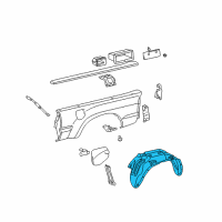 OEM 2014 Toyota Tacoma Wheelhouse Liner Diagram - 65637-04050