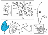 OEM 2020 Hyundai Kona Electric Cover-Dust RR, LH Diagram - 58243-K4000