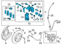 OEM 2020 Kia Niro EV Rear Wheel Brake Assembly Diagram - 58210Q4000
