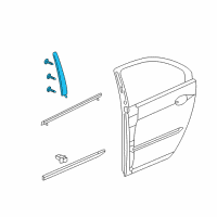 OEM 2005 Acura RL Garnish, Left Rear Door Sash (Berlina Black) Diagram - 72970-SJA-A01ZA