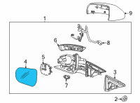 OEM 2016 Cadillac ATS Mirror Glass Diagram - 22835019