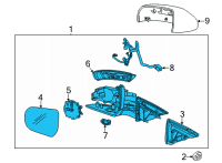 OEM Cadillac CT4 Mirror Assembly Diagram - 84760008