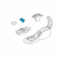 OEM 1999 Chevrolet Blazer Liner, Front Floor Console Cup Holder Diagram - 12388409