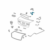 OEM Acura Cylinder, Trunk Lid Diagram - 74861-TL2-A01