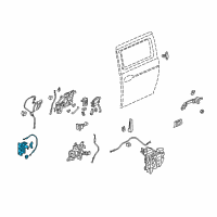 OEM 2007 Honda Odyssey Latch Assembly, Right Front Slide Door Diagram - 72615-SHJ-A02