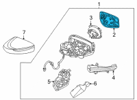 OEM 2021 Nissan Versa Glass-Mirror, LH Diagram - 96366-5RB0A