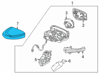 OEM 2019 Nissan Kicks Mirror Body Cover, Passenger Side Diagram - 96373-5RB1H