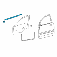 OEM 2001 Hyundai XG300 Weatherstrip Assembly-Front Door Belt Outside LH Diagram - 82210-39000