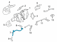 OEM 2016 Nissan GT-R Turbocharger Oil Outlet Diagram - 15197-JF00A