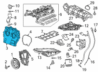 OEM Cadillac Upper Timing Cover Diagram - 12689670