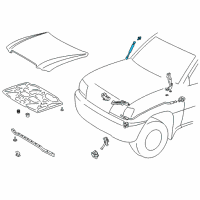 OEM 2005 Lexus LX470 Hood Support Assembly, Left Diagram - 53450-69036