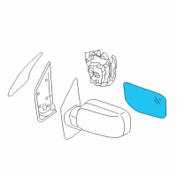 OEM 2018 Nissan Frontier Door Mirror Glass LH Diagram - 96366-EA16A