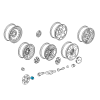 OEM 2009 Chevrolet Tahoe Wheel Nut Cap *Chrome Diagram - 15045768