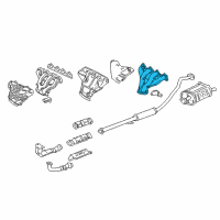 OEM 2000 Honda CR-V Manifold Assembly, Exhuast Diagram - 18100-PR4-Y00