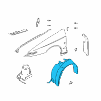 OEM 2003 Saturn LW200 Liner, Front Wheelhouse Diagram - 22696321