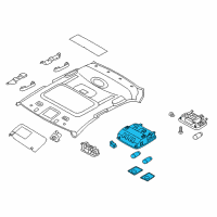 OEM 2020 Hyundai Elantra Overhead Console Lamp Assembly Diagram - 92810-F2250-TTX