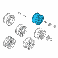 OEM 2009 BMW 650i M Cross Spoke Composite 101- Single Wheel w/o Tire/Rear Diagram - 36-11-6-762-003