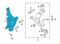 OEM 2021 Kia Sorento KNUCKLE-Front Axle, L Diagram - 51710P2000