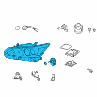 OEM 2011 Lexus CT200h Headlamp Unit With Gas, Right Diagram - 81145-76070